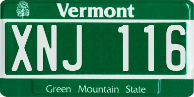 VT license plate XNJ116