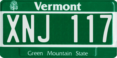 VT license plate XNJ117