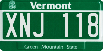 VT license plate XNJ118