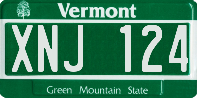 VT license plate XNJ124