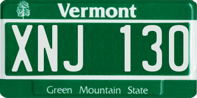 VT license plate XNJ130