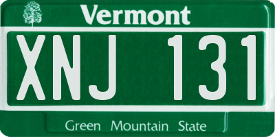 VT license plate XNJ131