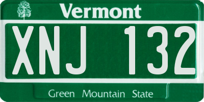 VT license plate XNJ132