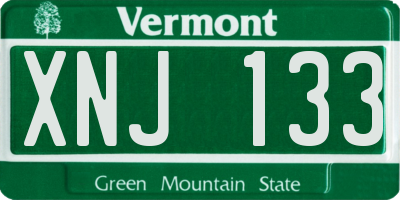 VT license plate XNJ133
