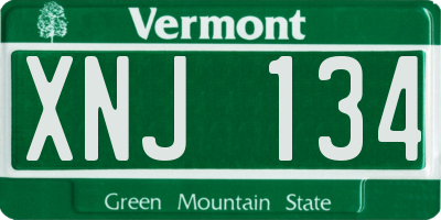 VT license plate XNJ134
