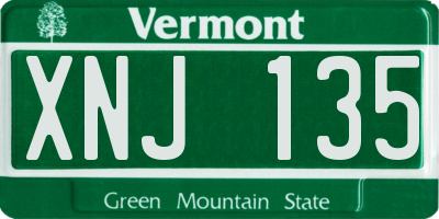 VT license plate XNJ135