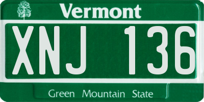 VT license plate XNJ136