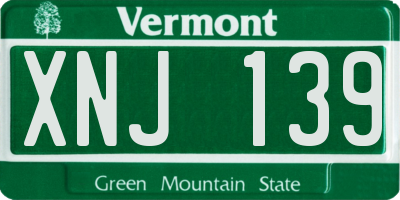 VT license plate XNJ139