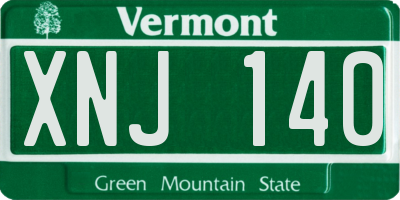 VT license plate XNJ140