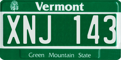 VT license plate XNJ143