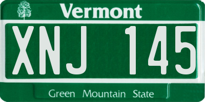 VT license plate XNJ145