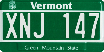 VT license plate XNJ147