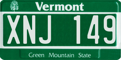 VT license plate XNJ149