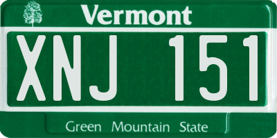 VT license plate XNJ151