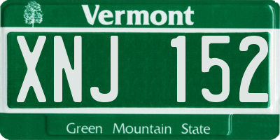 VT license plate XNJ152