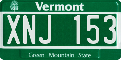 VT license plate XNJ153
