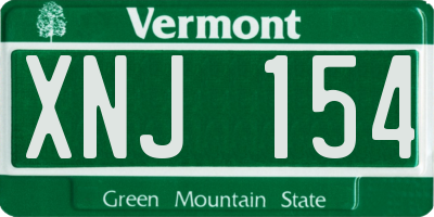 VT license plate XNJ154
