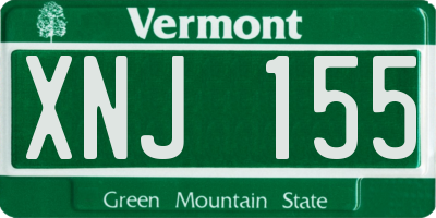 VT license plate XNJ155