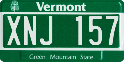 VT license plate XNJ157