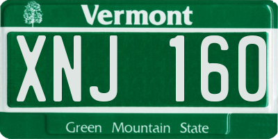 VT license plate XNJ160