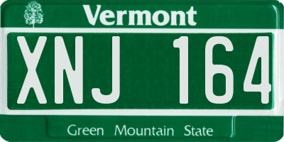 VT license plate XNJ164
