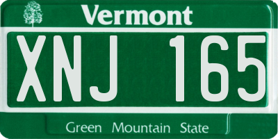 VT license plate XNJ165