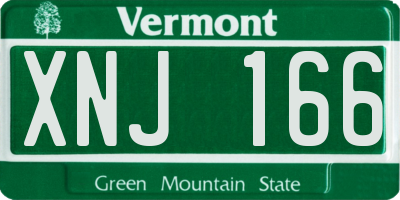 VT license plate XNJ166
