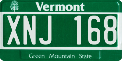 VT license plate XNJ168