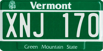 VT license plate XNJ170