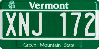 VT license plate XNJ172