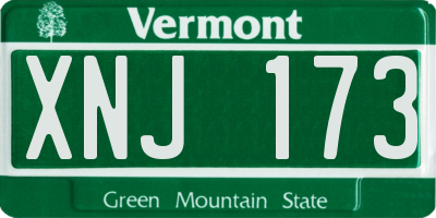 VT license plate XNJ173
