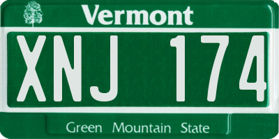 VT license plate XNJ174