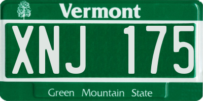 VT license plate XNJ175