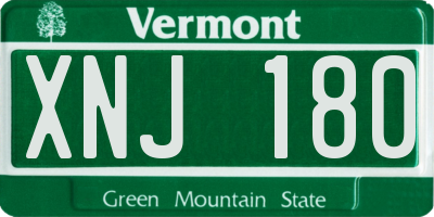 VT license plate XNJ180