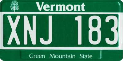 VT license plate XNJ183
