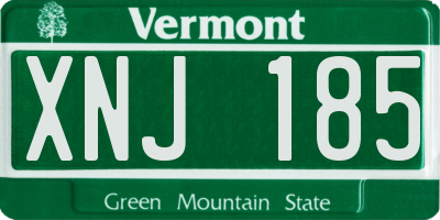 VT license plate XNJ185