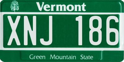 VT license plate XNJ186