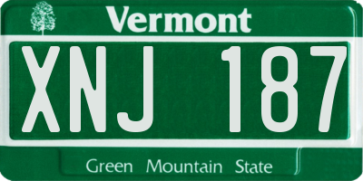 VT license plate XNJ187