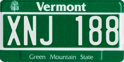 VT license plate XNJ188