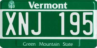 VT license plate XNJ195