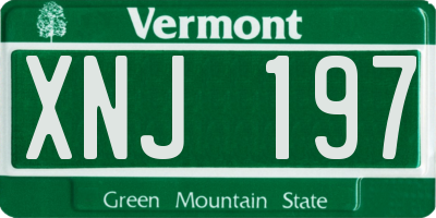 VT license plate XNJ197