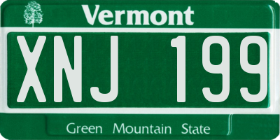 VT license plate XNJ199