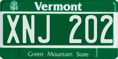 VT license plate XNJ202