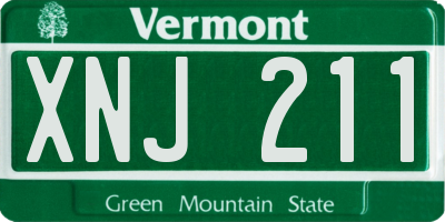 VT license plate XNJ211