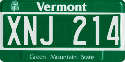 VT license plate XNJ214