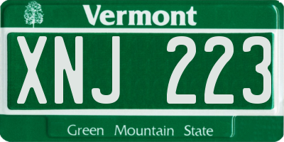 VT license plate XNJ223