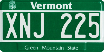 VT license plate XNJ225