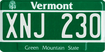 VT license plate XNJ230
