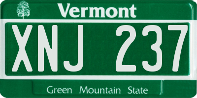VT license plate XNJ237