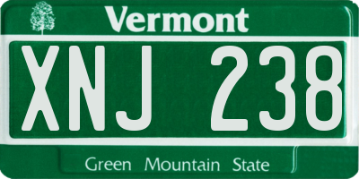 VT license plate XNJ238